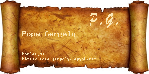 Popa Gergely névjegykártya